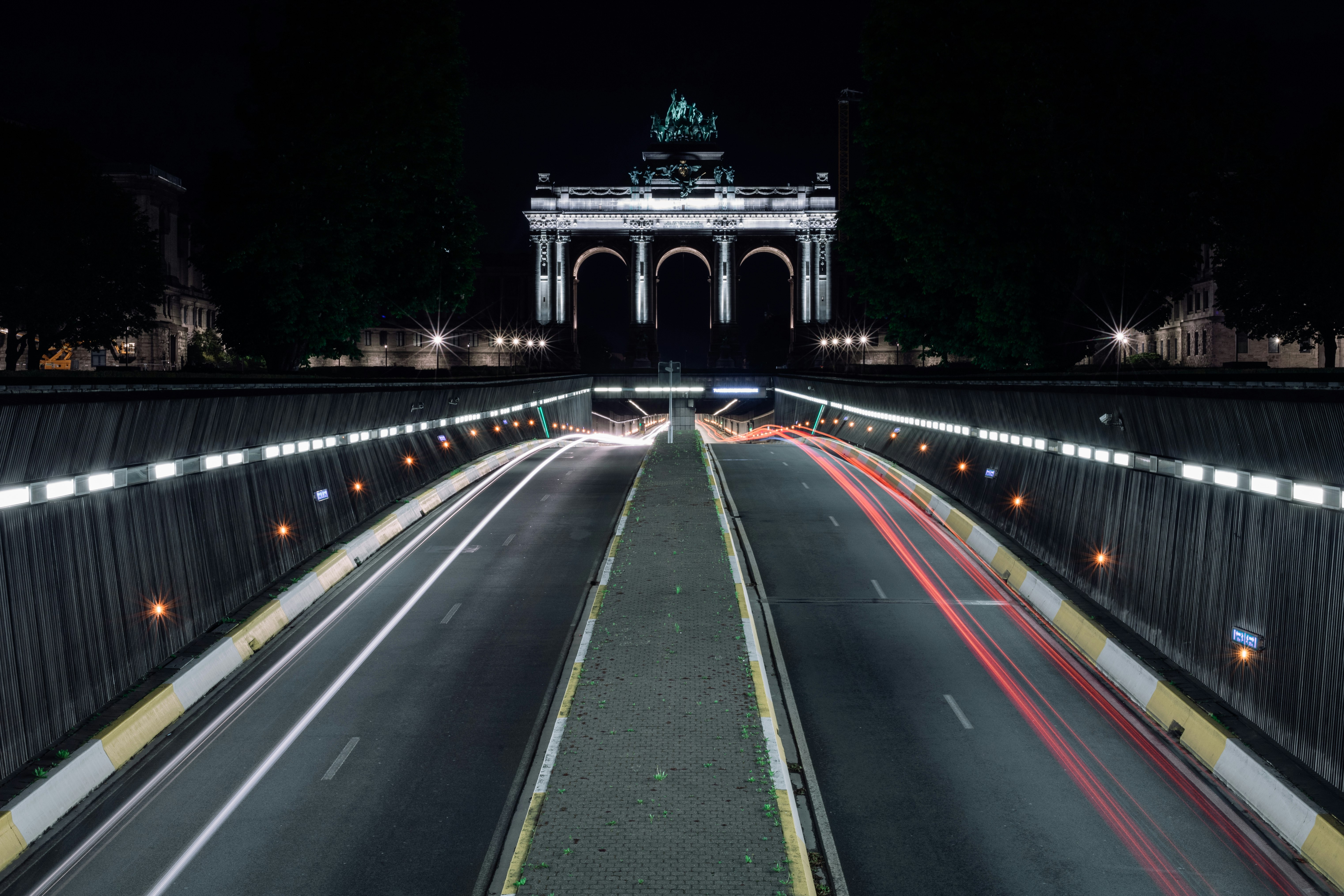 cars on road during night time